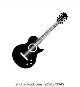 guitar icon vector on white background.