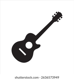 Gitarrensymbol, Vektor auf weißem Hintergrund.