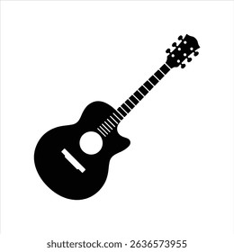 guitar icon vector on white background.