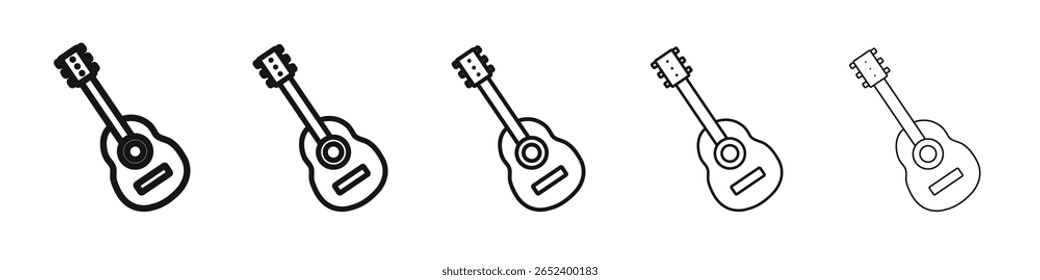 Icono de guitarra Vector esquema conjunto ilustración signo