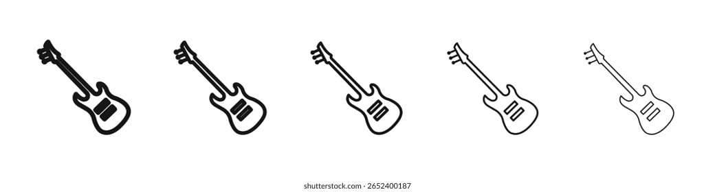 Guitar icon vector outline set illustration sign