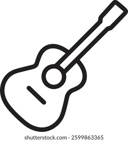 Guitar Icon Vector. Outline Guitar Sign. Isolated Contour Symbol Illustration