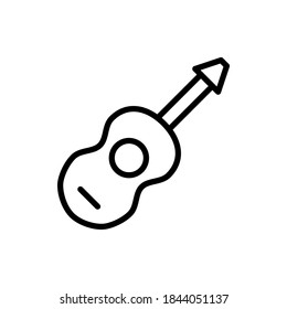 Guitar icon vector outline style.