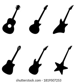 Guitar icon vector set. acoustic illustration sign collection. audio symbol.