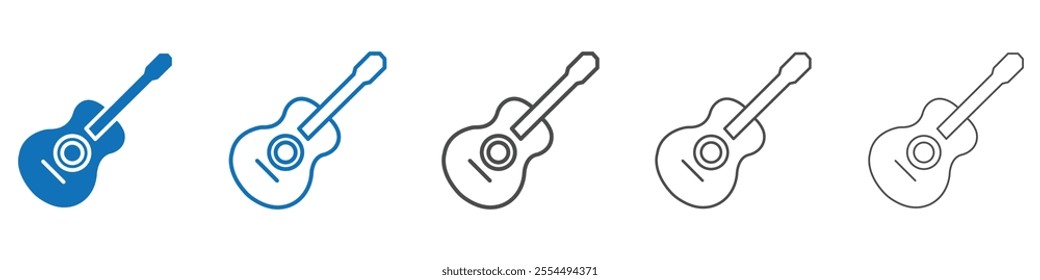 Guitar icon vector set collection for web