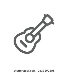 guitar icon, vector shape, white background illustration