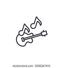 Guitar icon. vector.Editable stroke.linear style sign for use web design,logo.Symbol illustration.