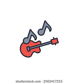 Guitar icon. vector.Editable stroke.linear style sign for use web design,logo.Symbol illustration.