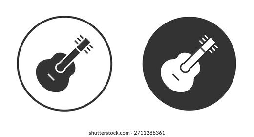 Concepto de iconos de guitarra en versiones sólidas. Estilo de diseño plano.