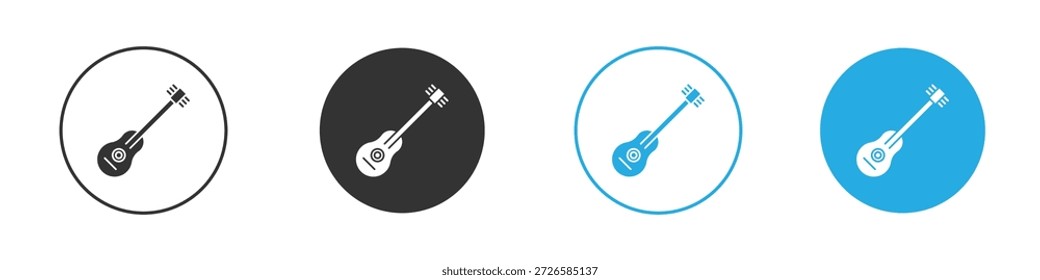 Gitarrensymbole für mobiles Konzept und Webdesign. Vektorgrafik. EPS10