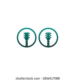 Guitar icons with a music band theme illustration