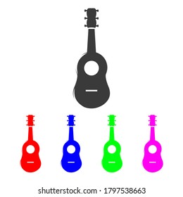 Guitar icons. Vector icons of guitars. Guitars icons isolated on white background.