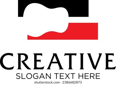 guitar idea vector logo design