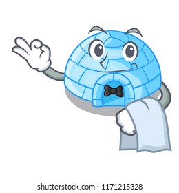 With guitar igloo ice house isolated on mascot