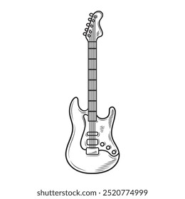 Ilustración de guitarra sin color - 01