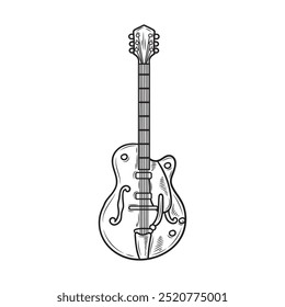 Ilustración de guitarra sin color - 02