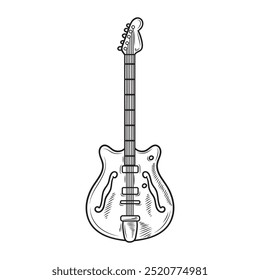 Ilustración de guitarra incolora - 03