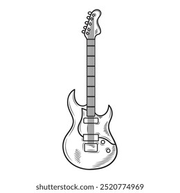 Guitar Illustration Colorless - 09