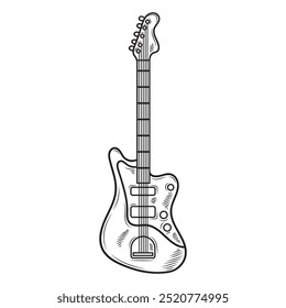 Guitar Illustration Colorless - 13