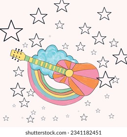Guitar illustration. Colors and more