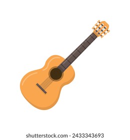 Guitar illustration icon flat design style design isolated white background.