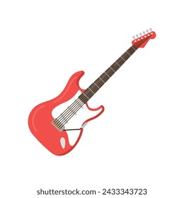 Icono de ilustración de guitarra diseño plano estilo diseño aislado fondo blanco.