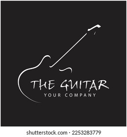 Guitar illustration logo design vector and symbol 