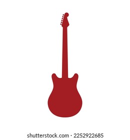 Guitar illustration logo flat design vector template