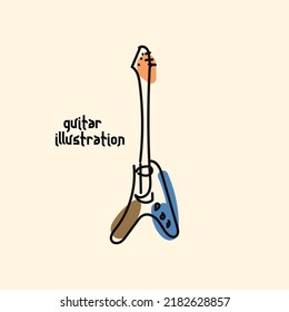 guitar illustration for poster, banner, media social, template