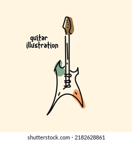 guitar illustration for poster, banner, media social, template
