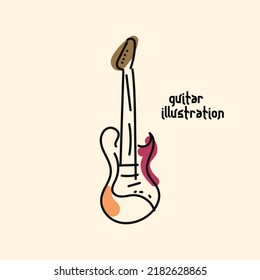 guitar illustration for poster, banner, media social, template