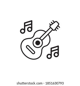 Guitar illustration style outline icon. EPS 10 File