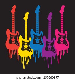 Ilustración de guitarra, gráficos de camisetas, vectores, rock musical