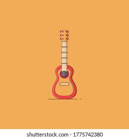 Guitar illustration using a flat style that is simple but looks very attractive