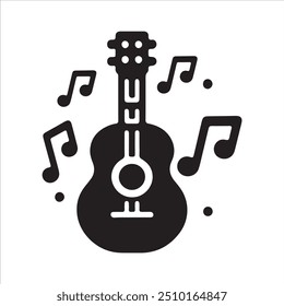 Guitar Illustration Vector Art Design, Guitar Eps Icon and Graphics