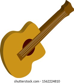 Guitar, illustration, vector on white background.