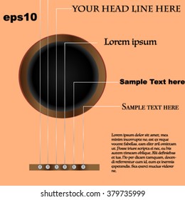 Guitar illustration vector. Template for poster or flyer or leaflet.