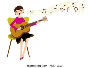 guitar. Image of music. Clip art.guitarist.