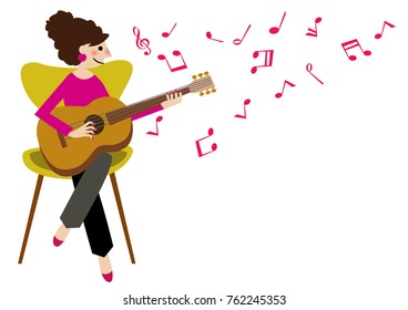 guitar. Image of music. Clip art.guitarist.