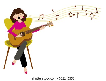 guitar. Image of music. Clip art.guitarist.