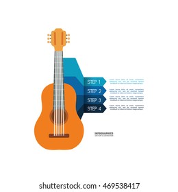 guitar infographic music sound icon. Flat and Colorful illustration. Vector illustration