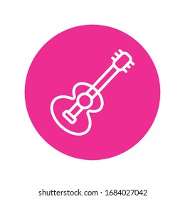 guitar instrument block and line vector illustration design