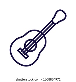 Guitar instrument design, Music sound melody song musical art and composition theme Vector illustration