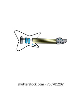 guitar instrument doodle sketch cartoon vector art