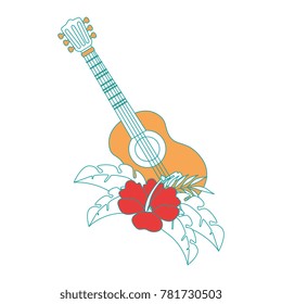 guitar instrument with flowers