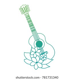 guitar instrument with flowers