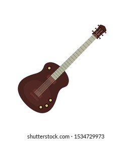 Guitar instrument icon. Flat illustration of guitar instrument vector icon for web design