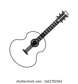 guitar instrument icon over white background, flat design, vector illustration