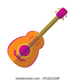 guitar instrument icon over white background, colorful design, vector illustration