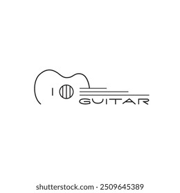 Ícone de desenho de linha de instrumento de guitarra